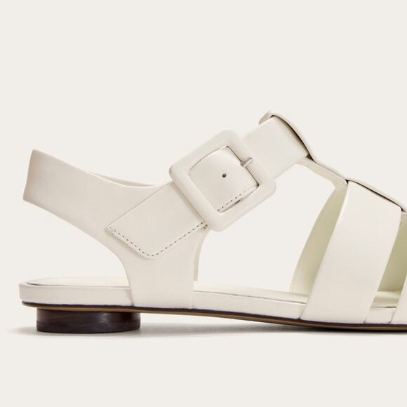 Everlane The Day Fisherman Sandal Canvas White Leather Size 8.5 New Without Box - Picture 6 of 11